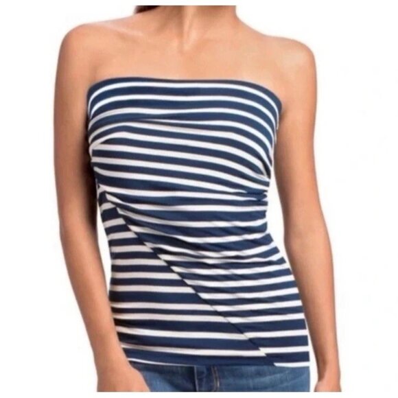 CAbi Tops - CAbi Top Skirt Women’s XS Navy Blue White Stripe Convertible Tube Top Skirt #789